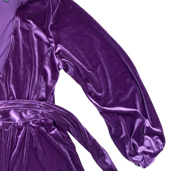 Eloquii Velvet Wide Leg Whimsigoth Jumpsuit Sz 14 Purple Party Cocktails Stretch - Picture 3 of 13